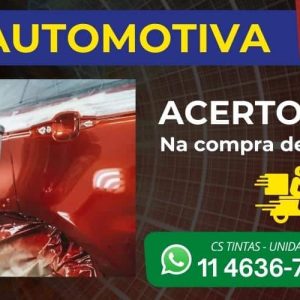 na compra de qualquer tinta automotiva na CS TINTAS, o acerto ou ajuste de cor é grátis