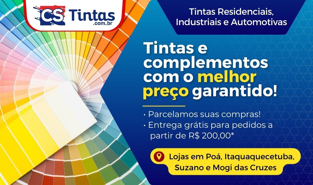 Loja de tintas perto de mim, Casa de Tintas e complementos para pintura, poá, suzano, itaquaquecetuba e mogi das cruzes.