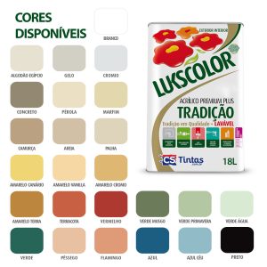 Tinta Acrílica Lavável Lukscolor Tradição 18L – Várias Cores