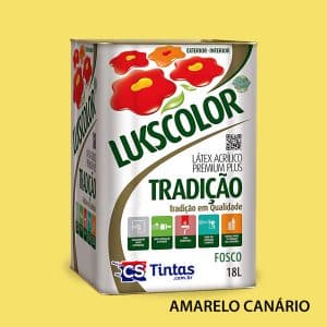 tinta latex acrilico premium lukscolor tradicao cor amarelo canario 18l