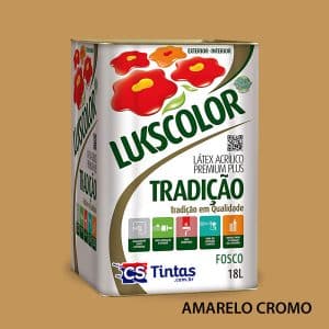 tinta latex acrilico premium lukscolor tradicao cor amarelo cromo 18l