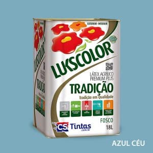 tinta latex acrilico premium lukscolor tradicao cor azul céu 18l