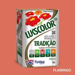 tinta latex acrilico premium lukscolor tradicao cor flamingo 18l