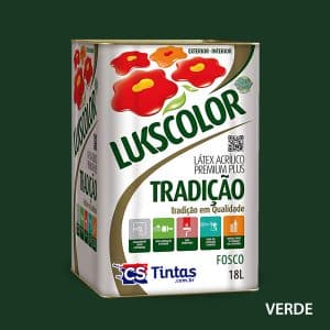 tinta latex acrilico premium lukscolor tradicao cor verde 18l