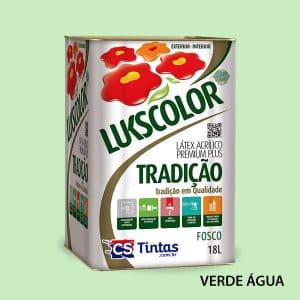 tinta latex acrilico premium lukscolor tradicao cor verde água 18l